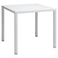 Hagebord Cube 80x80 cm aluminium DurelTOP hvit forside