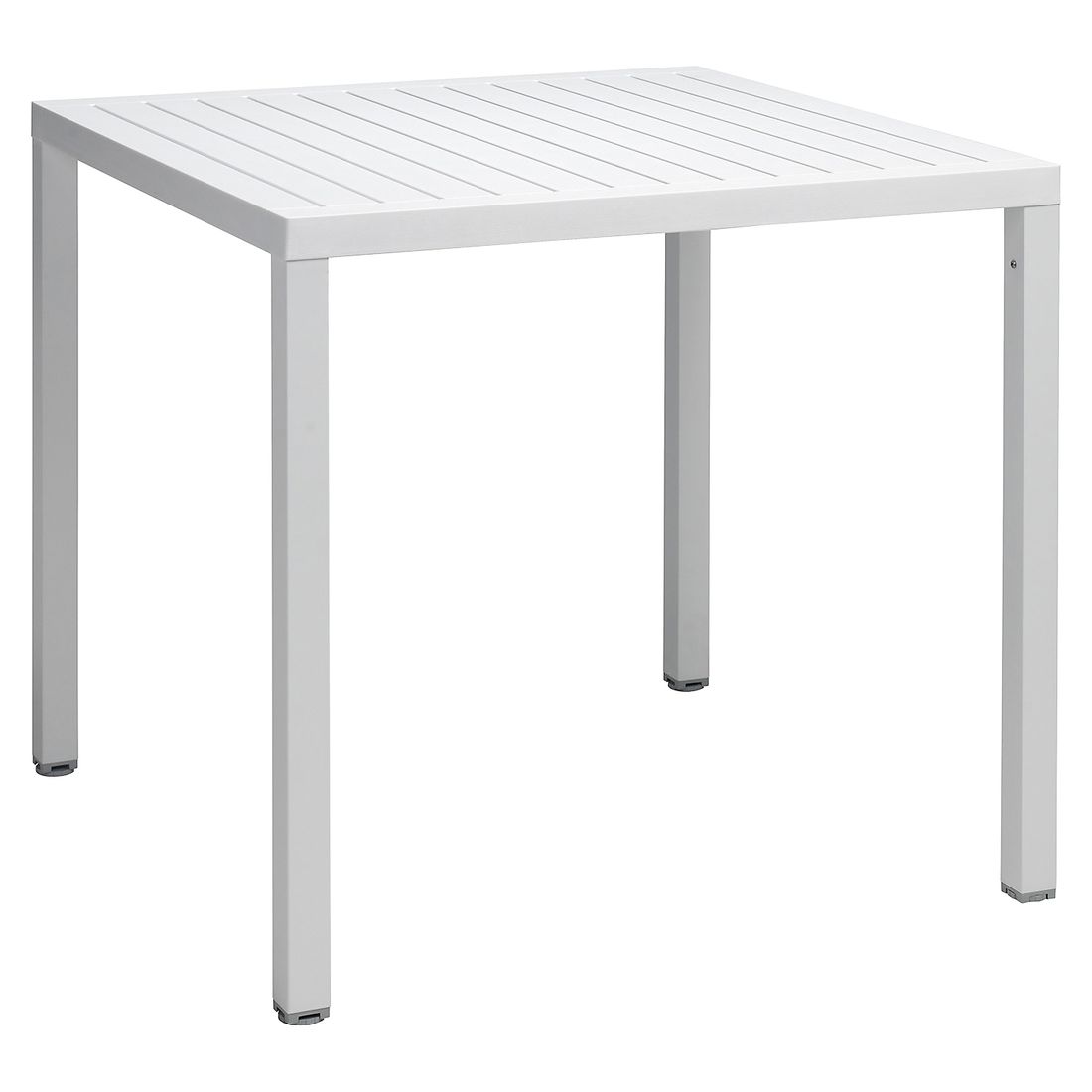 Hagebord Cube 80x80 cm aluminium DurelTOP hvit forside