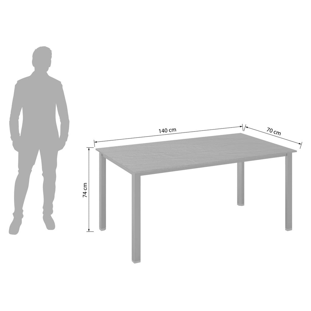 Hagebord Cubic 138x68 cm aluminium HPL Kettler bakside