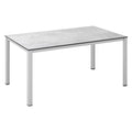 Hagebord Cubic 140x70 cm aluminium HPL sølv grå forfra