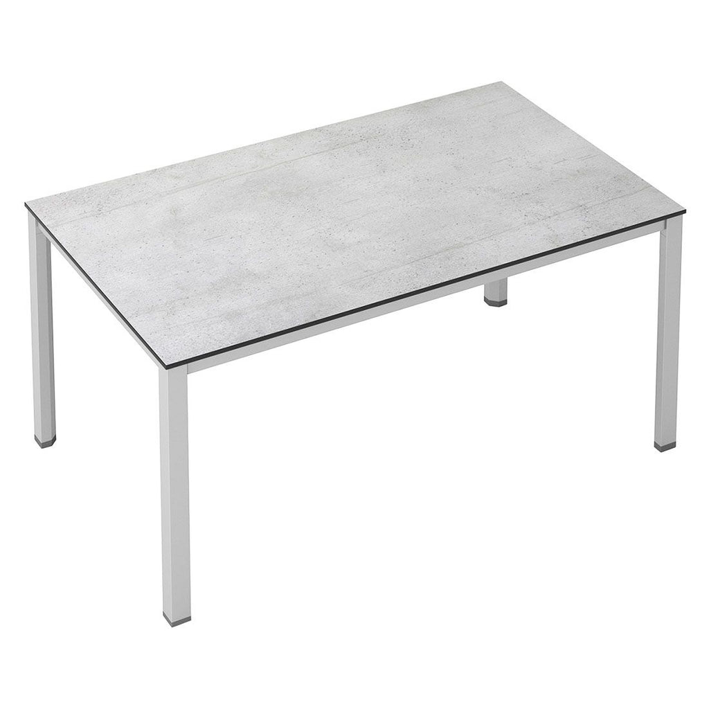 Hagebord Cubic 140x70 cm aluminium HPL sølv grå bakside