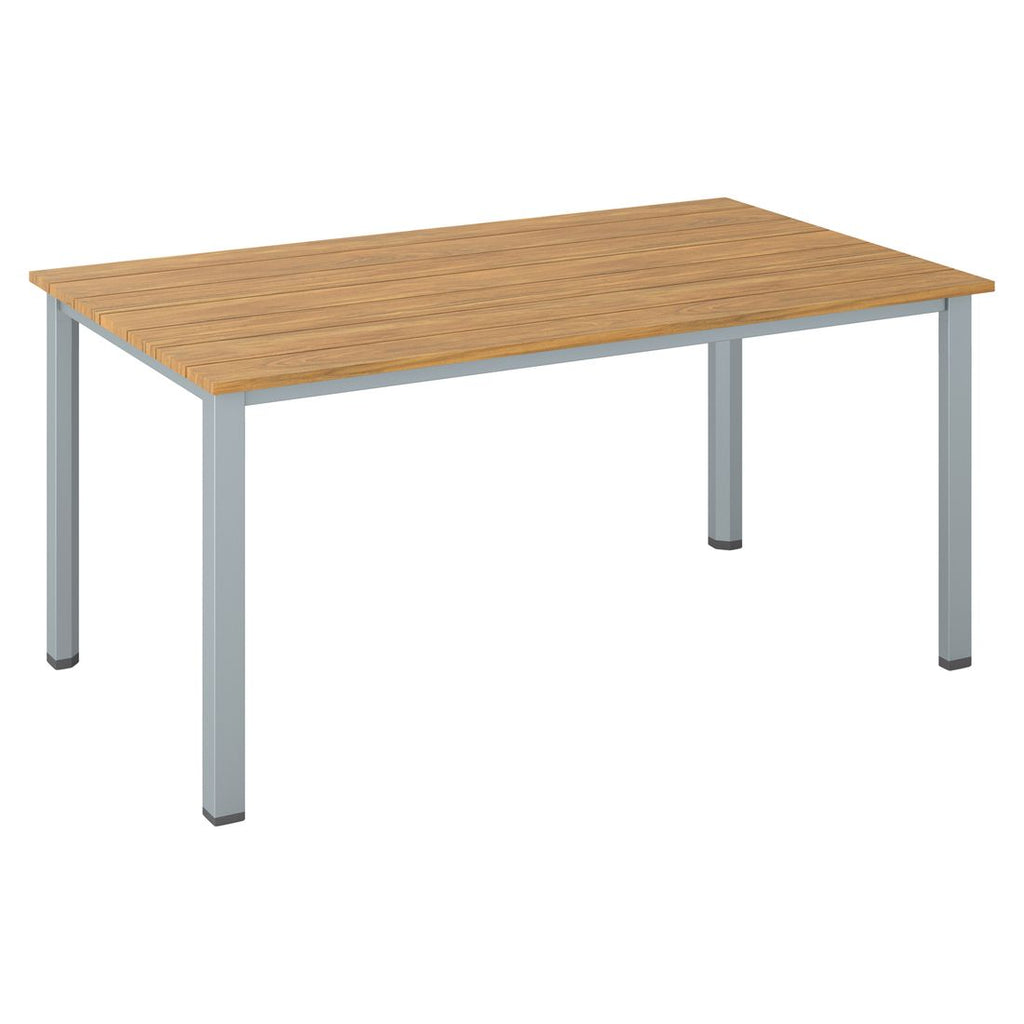 Hagebord Cubic 140x70 cm aluminium teak Kettler forfra