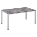Hagebord Cubic 140x70 cm aluminium HPL sølv antrasitt forfra