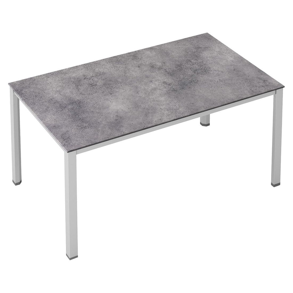 Hagebord Cubic 140x70 cm aluminium HPL sølv antrasitt detalj bordplate