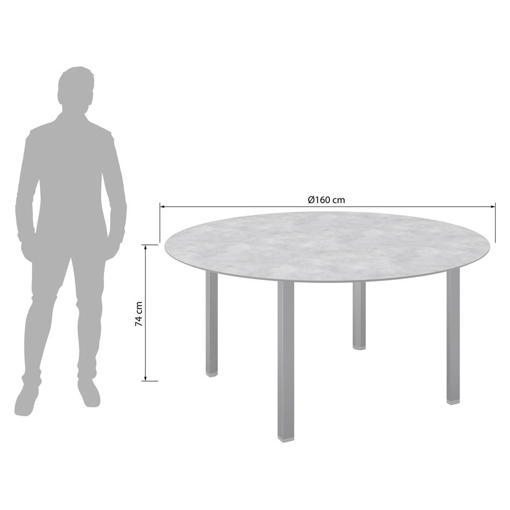 Hagebord Cubic Ø160 cm aluminium/HPL - Kettler bakside