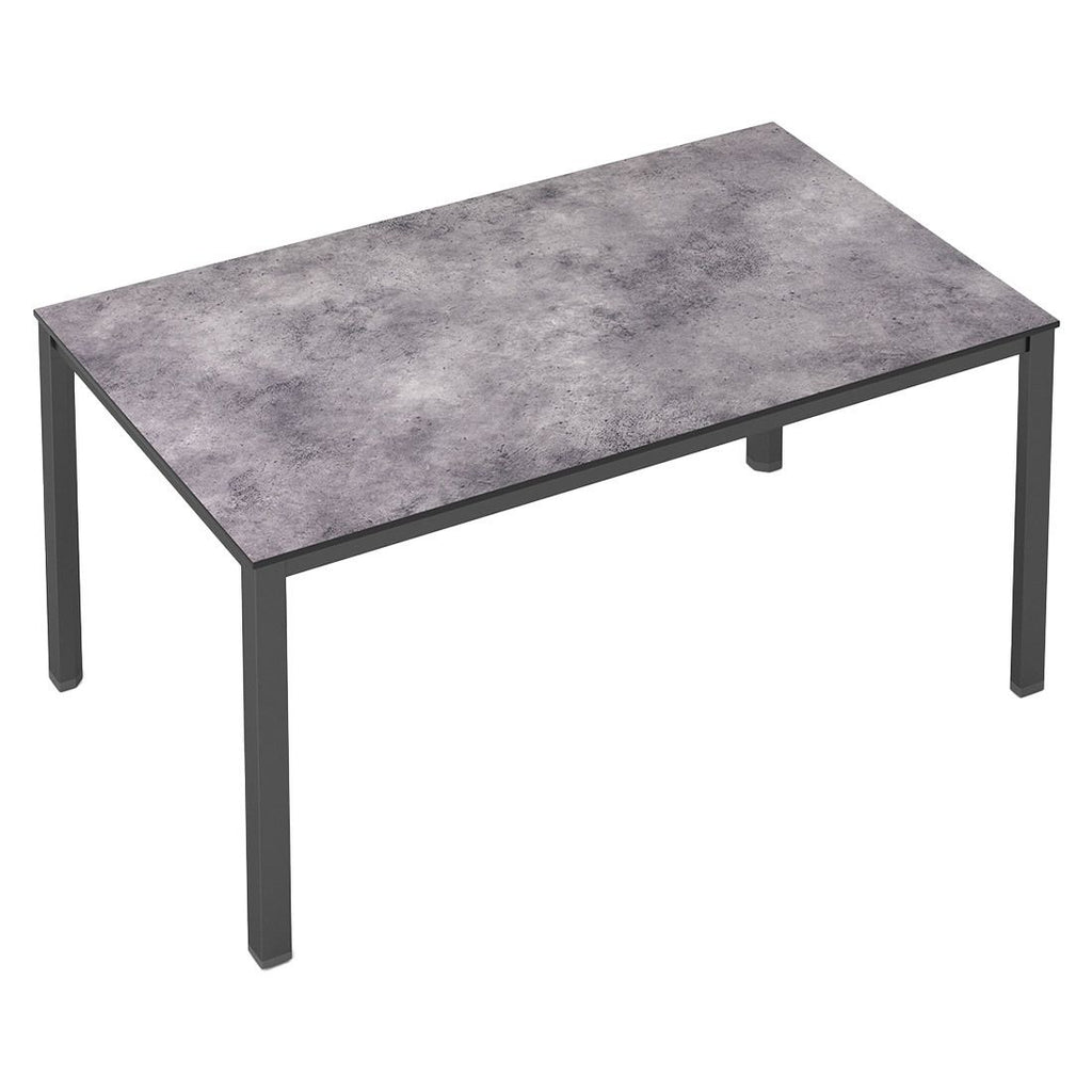 Detalj av Hagebord Cubic 160x95 cm aluminium HPL antrasitt bordplate