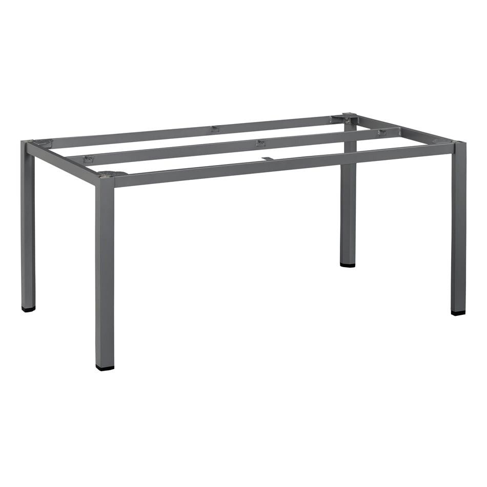 Montert Hagebord Cubic 160x95 cm aluminium HPL antrasitt på terrasse