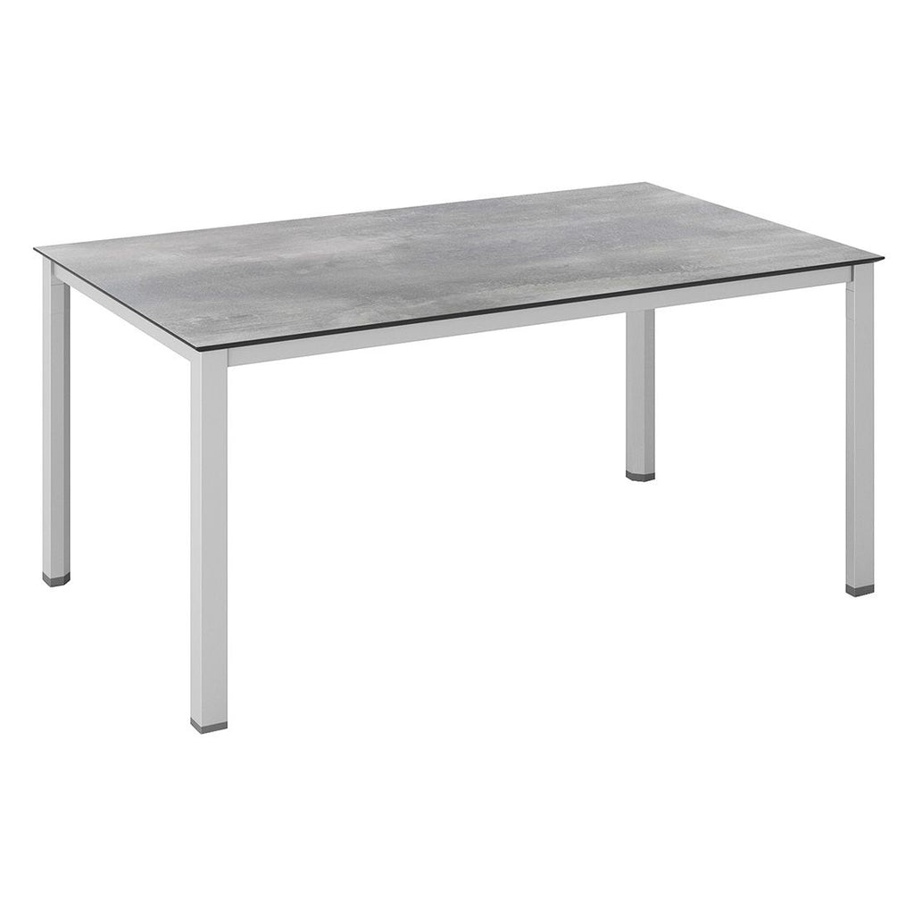 Hagebord Cubic 180x95 cm aluminium HPL sølvgrå forfra