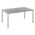 Hagebord Cubic 180x95 cm aluminium HPL sølvgrå forfra