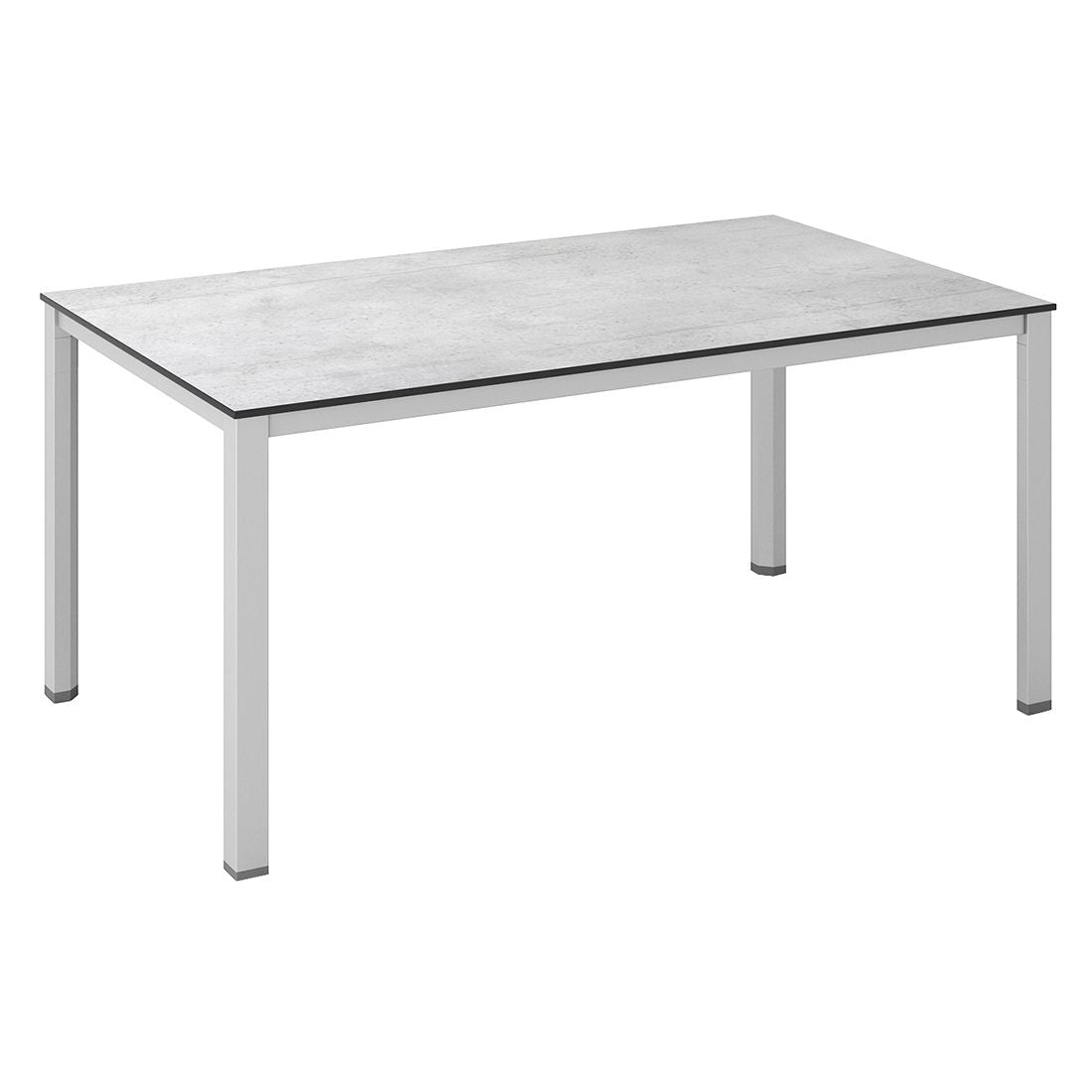 Hagebord Cubic aluminium HPL 180x95 cm sølv grå forfra