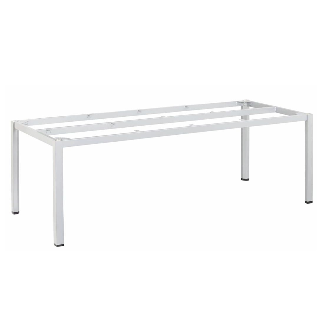 Hagebord Cubic 220x95 cm aluminium HPL sølv antrasitt bakside