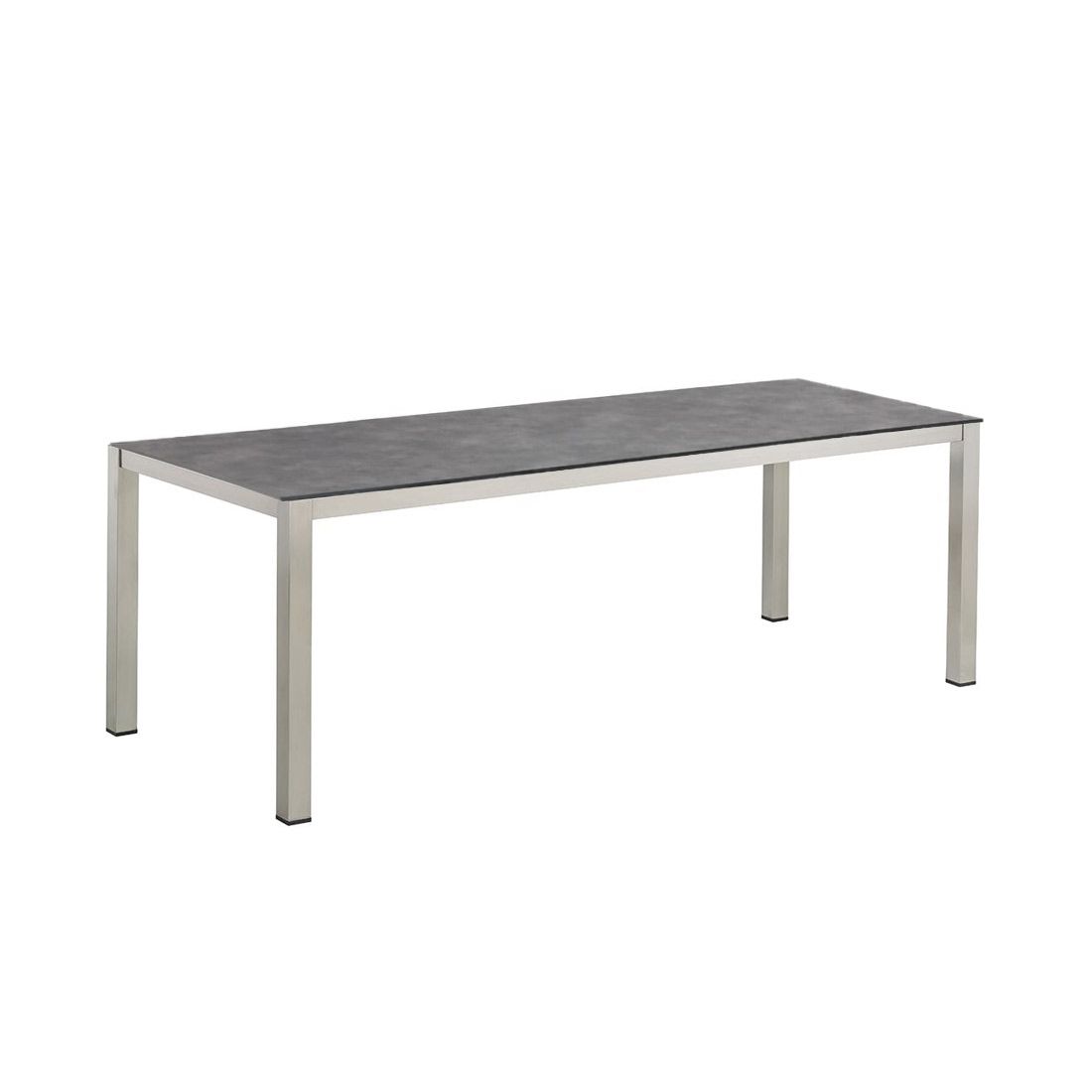 Hagebord Cubic 220x95 cm rustfritt stål/HPL antrasitt forside