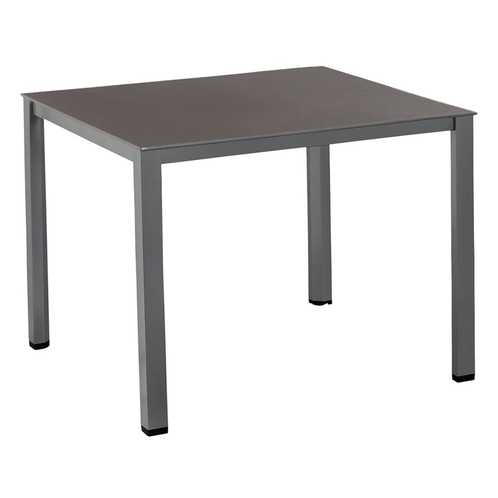 Hagebord Cubic 95x95 cm aluminium Kettalux antrasitt forfra