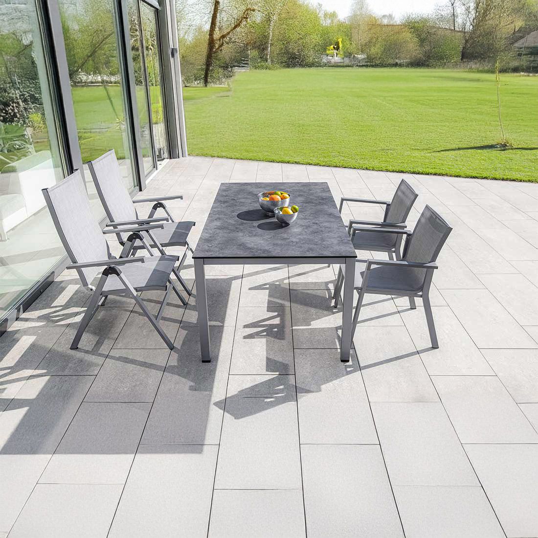 Montert Hagebord Cubic aluminium HPL 160x95 cm Kettler i hage