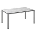 Hagebord Cubic aluminium HPL 160x95 cm sølv grå forfra