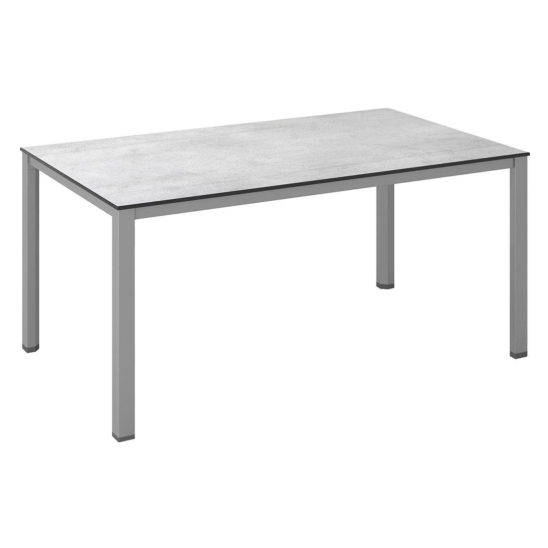 Hagebord Cubic aluminium HPL 160x95 cm sølv grå forfra