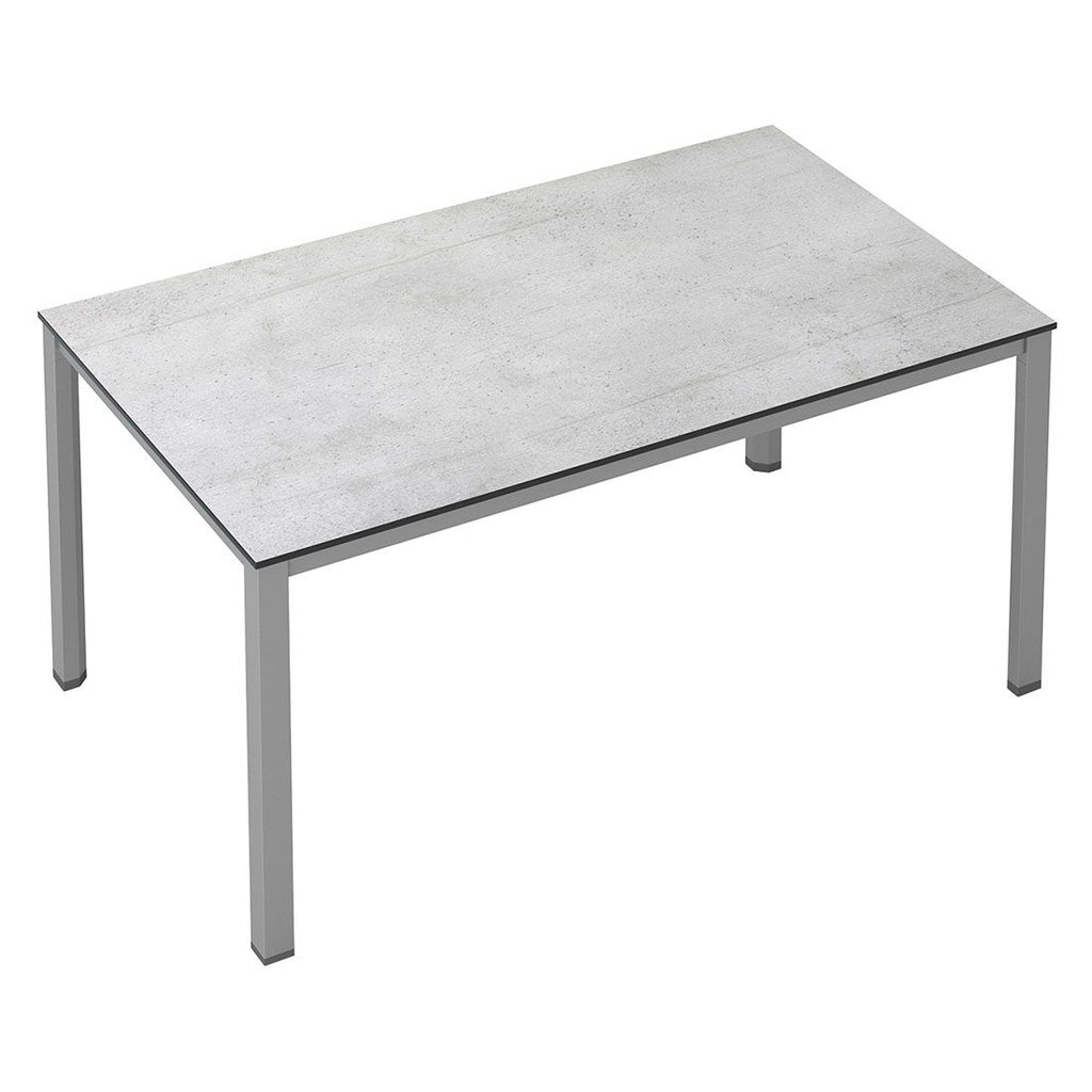Hagebord Cubic aluminium HPL 160x95 cm sølv grå bakside