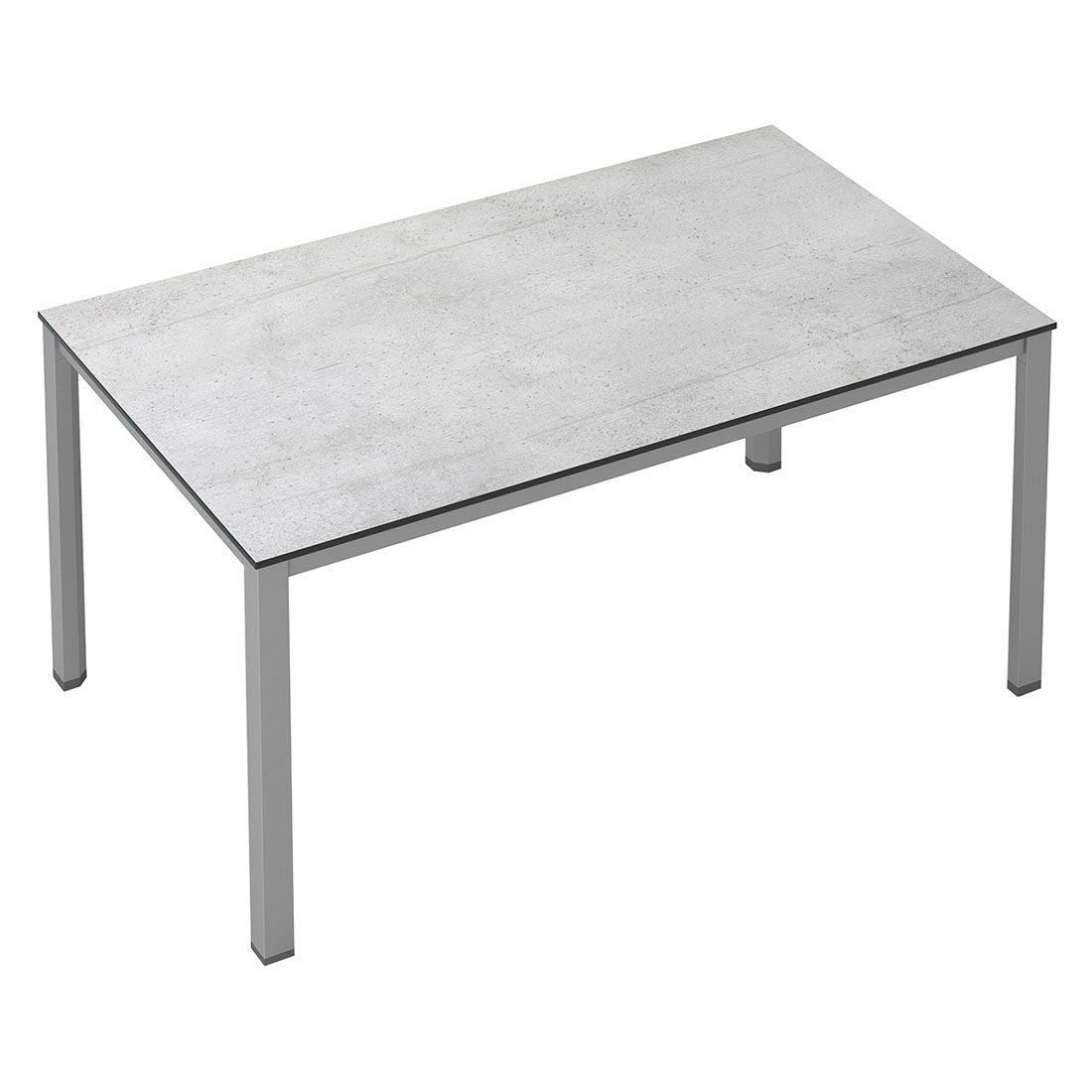 Hagebord Cubic aluminium HPL 160x95 cm sølv grå bakside