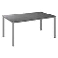 Hagebord Cubic aluminium HPL 160x95 cm sølv antrasitt forfra