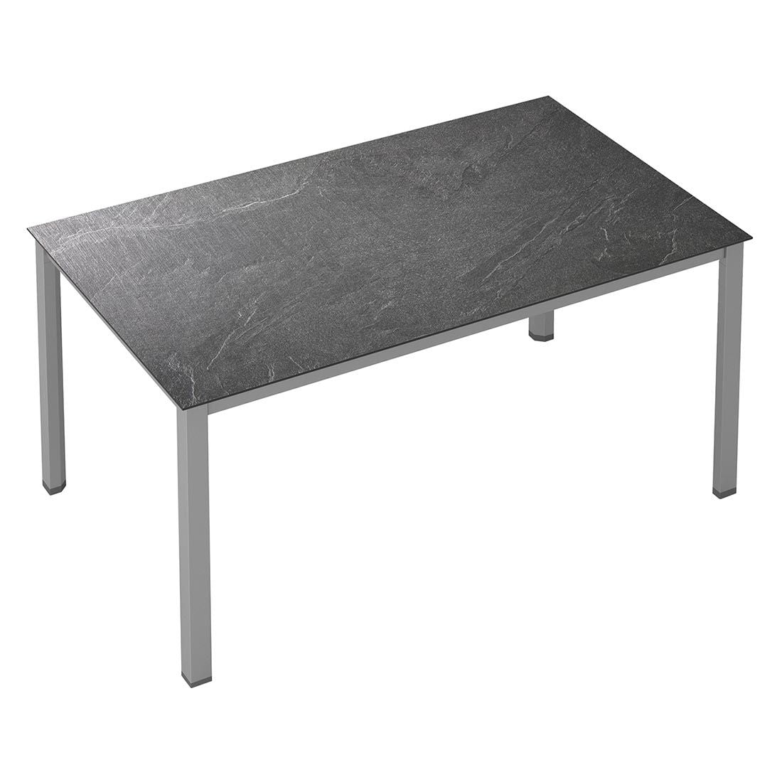 Hagebord Cubic aluminium HPL 160x95 cm sølv antrasitt bakside