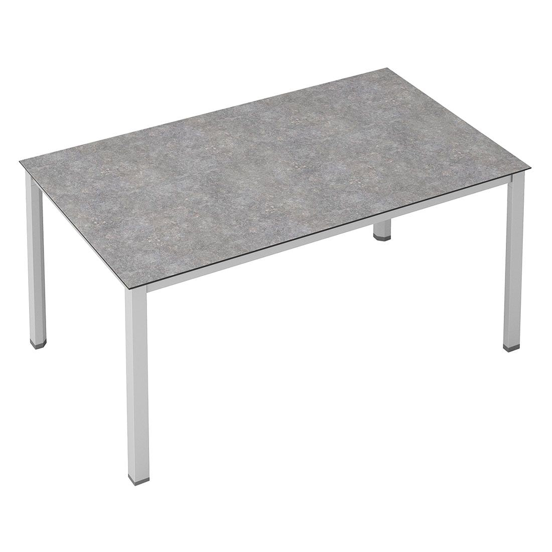 Hagebord Cubic aluminium HPL 180x95 cm sølv kalksandstein bakside