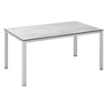 Hagebord Cubic aluminium HPL 220x95 cm sølv grå forfra