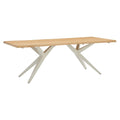 Hagebord Dänemark 220x95cm rustfritt stål/teak forfra