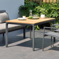 Hagebord Dalgas aluminium/teak 160x90 cm forfra