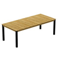 Hagebord Derex aluminium/resirkulert teak 220x100 cm forfra