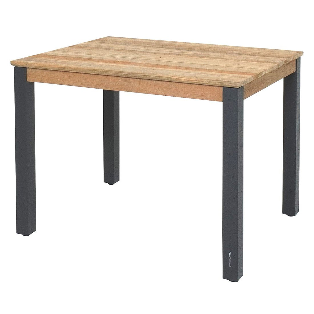 Hagebord Derex aluminium resirkulert teak 80x100 cm fra Zebra forfra