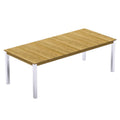 Hagebord Derex rustfritt stål/resirkulert teak 180x100 cm Zebra forfra