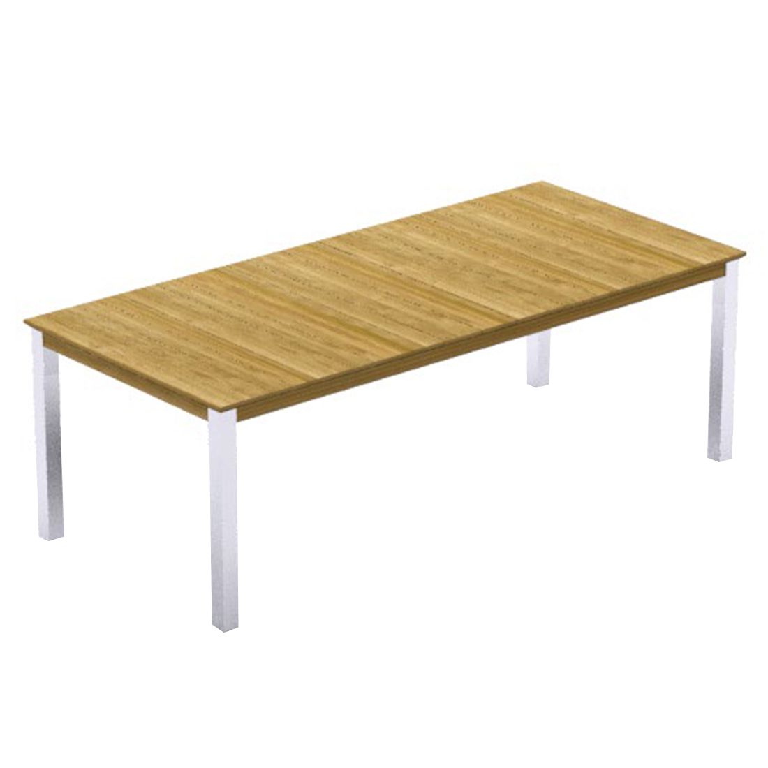 Hagebord Derex rustfritt stål/resirkulert teak 180x100 cm Zebra forfra