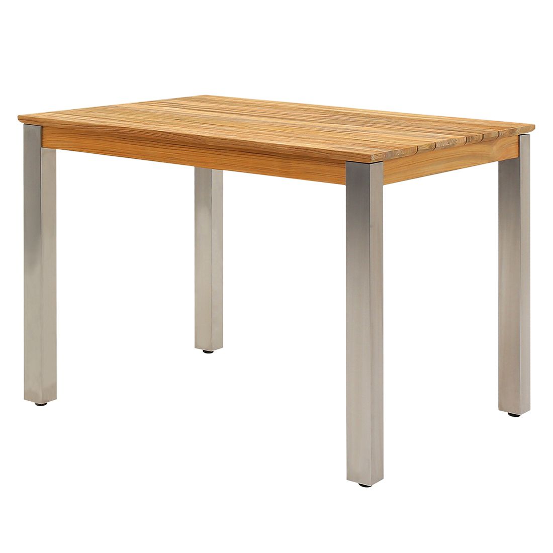 Hagebord Derex rustfritt stål/resirkulert teak 80x100 cm - Zebra forfra
