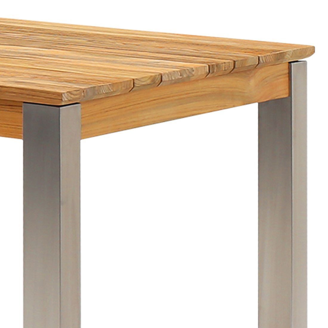 Hagebord Derex rustfritt stål/resirkulert teak 80x100 cm - Zebra bakside