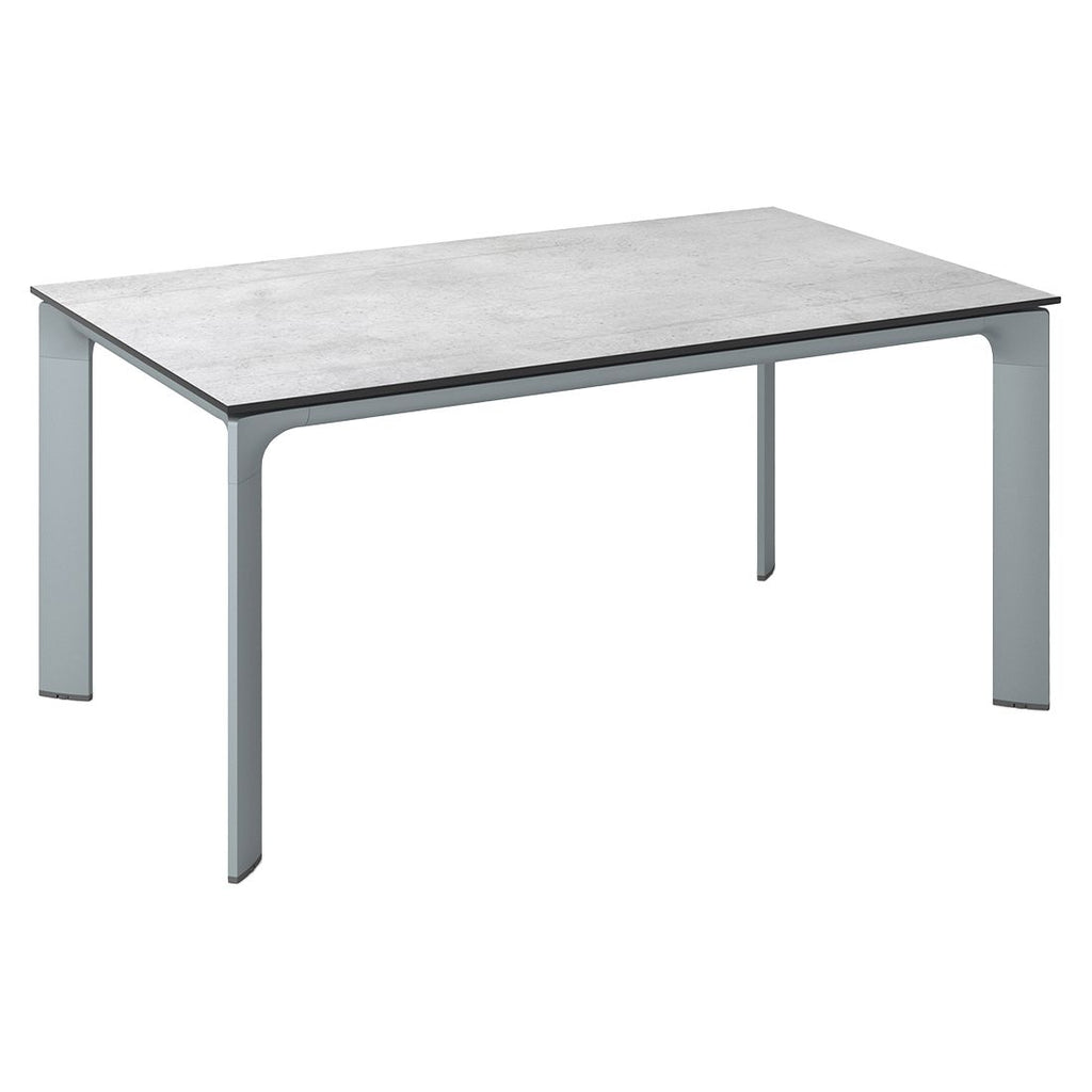 Hagebord Diamond 160x95 cm aluminium/HPL grå forfra