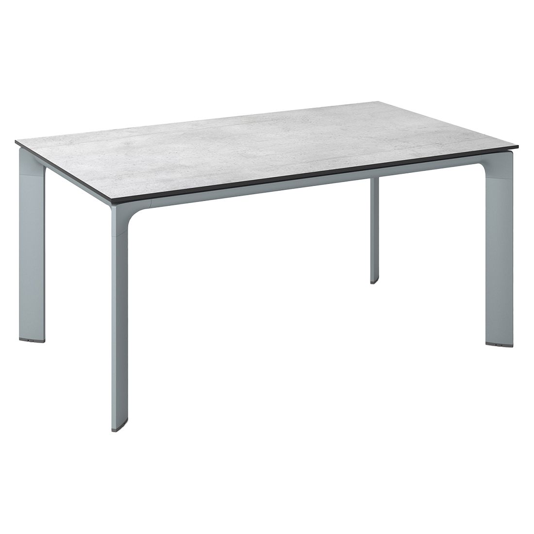 Hagebord Diamond 160x95 cm aluminium/HPL grå forfra