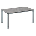 Hagebord Diamond 160x95 cm aluminium HPL sølv forfra