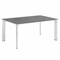 Hagebord Diamond 160x95 cm aluminium HPL sølv antrasitt forfra