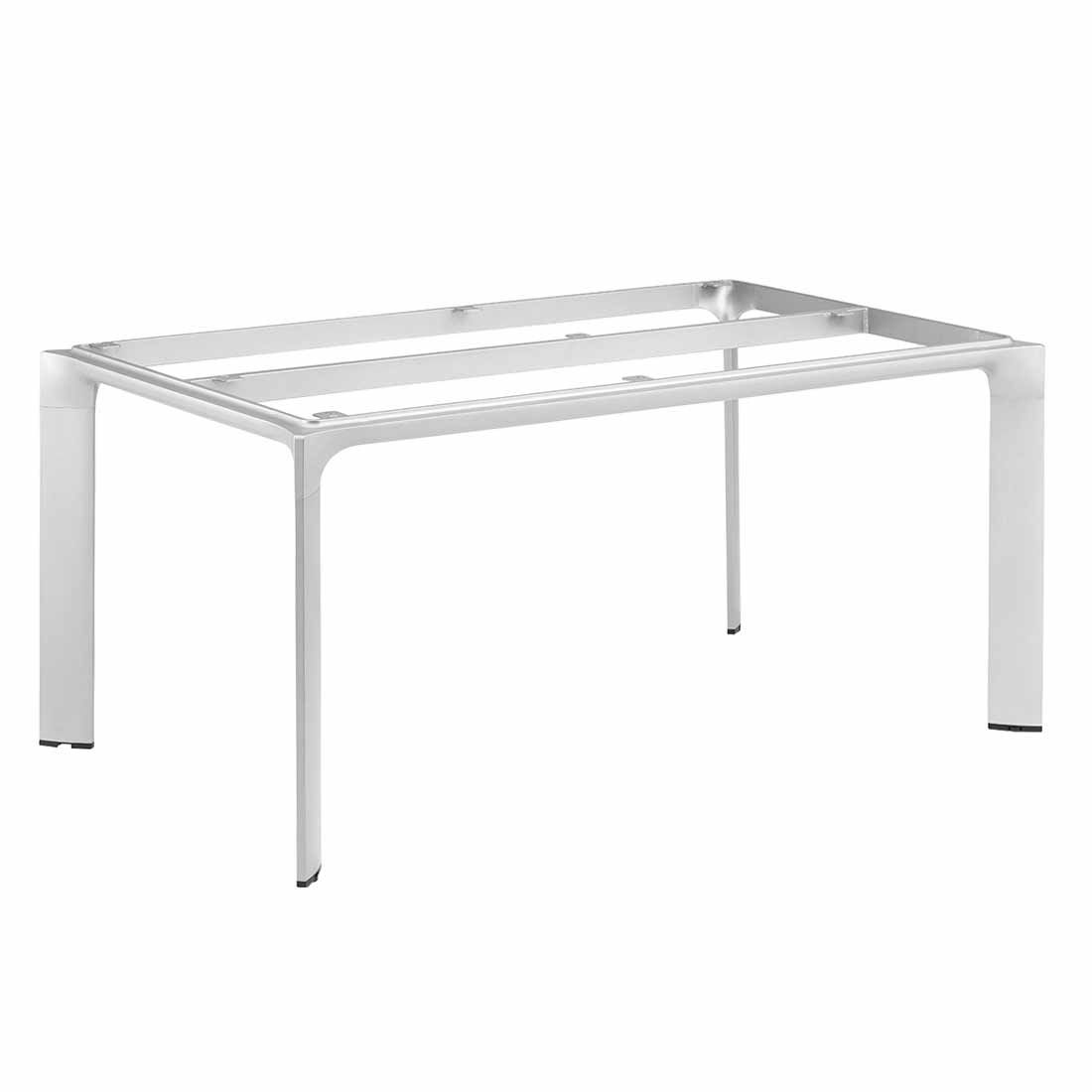Hagebord Diamond 160x95 cm aluminium HPL sølv antrasitt bakside
