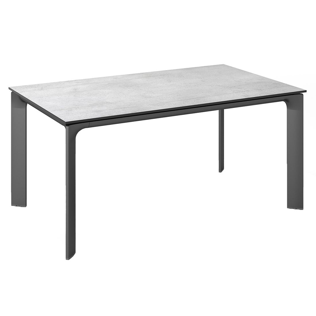 Hagebord Diamond aluminium HPL 140x70 cm antrasitt grå forfra
