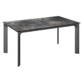 Hagebord Diamond aluminium HPL 140x70 cm antrasitt forfra