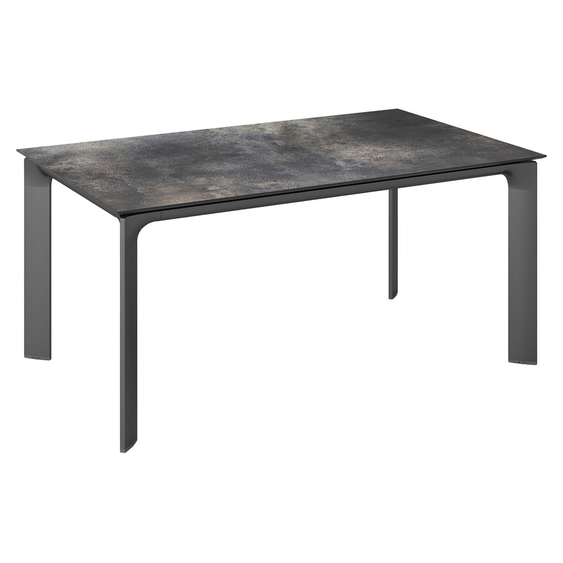Hagebord Diamond aluminium HPL 140x70 cm antrasitt forfra