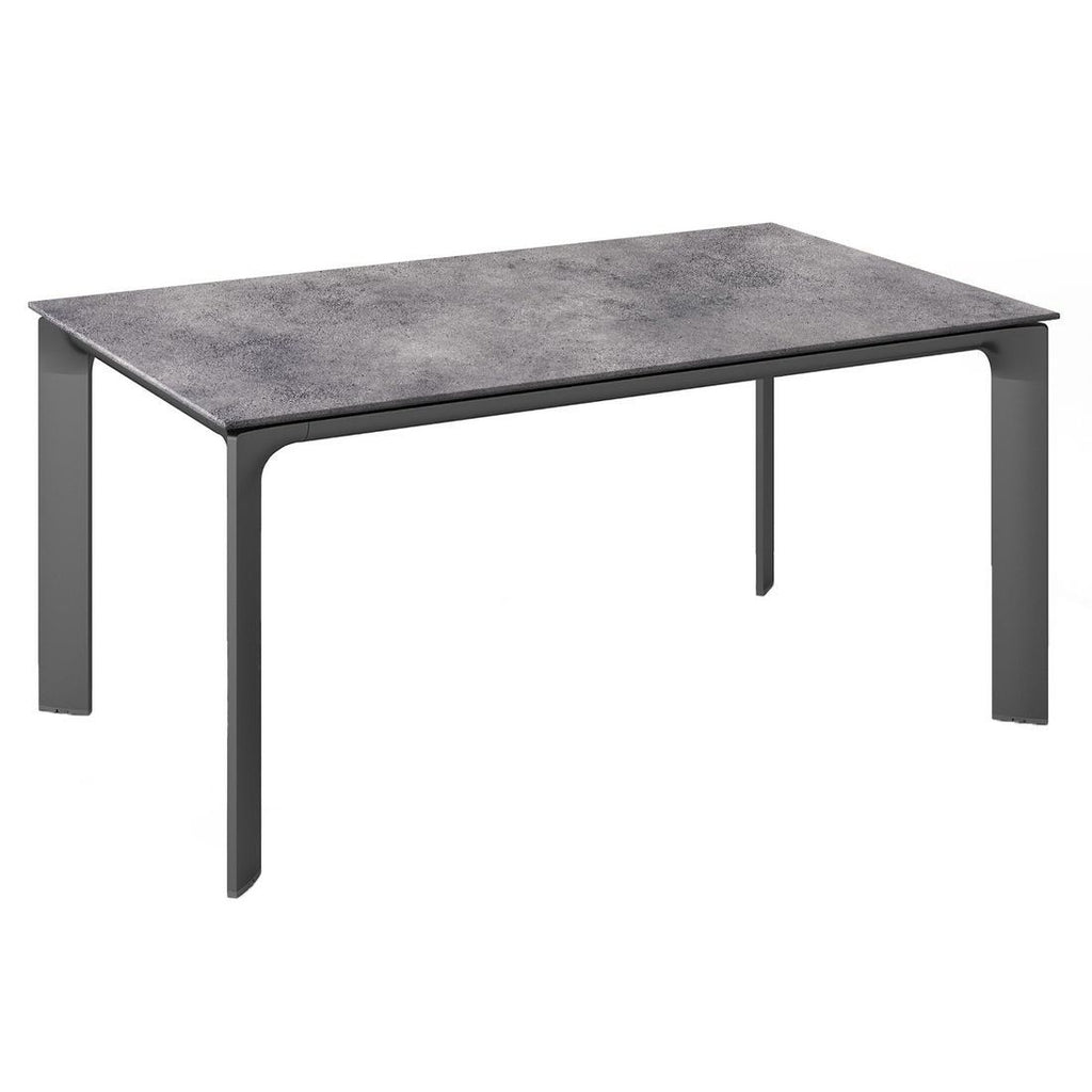 Hagebord Diamond aluminium HPL 140x70 cm antrasitt forfra