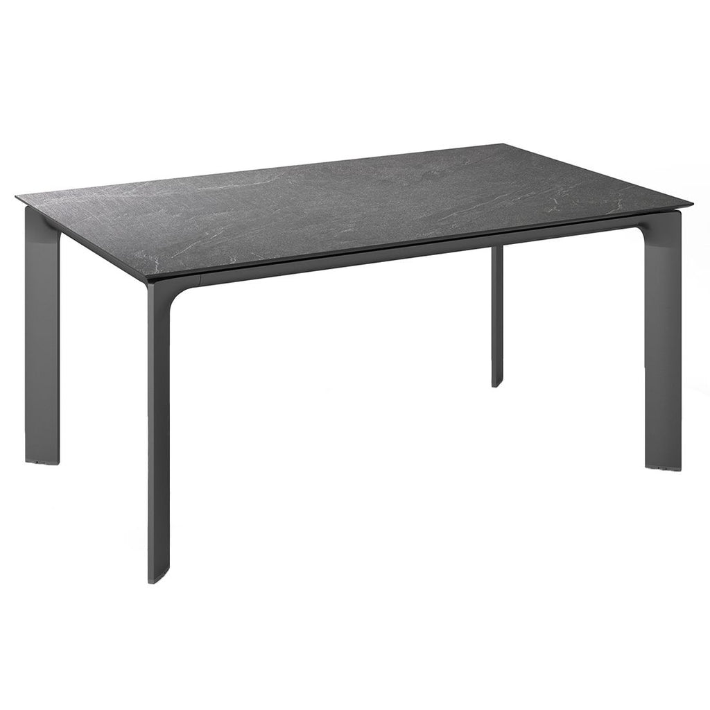 Hagebord Diamond aluminium HPL 140x70 cm antrasitt jura forfra