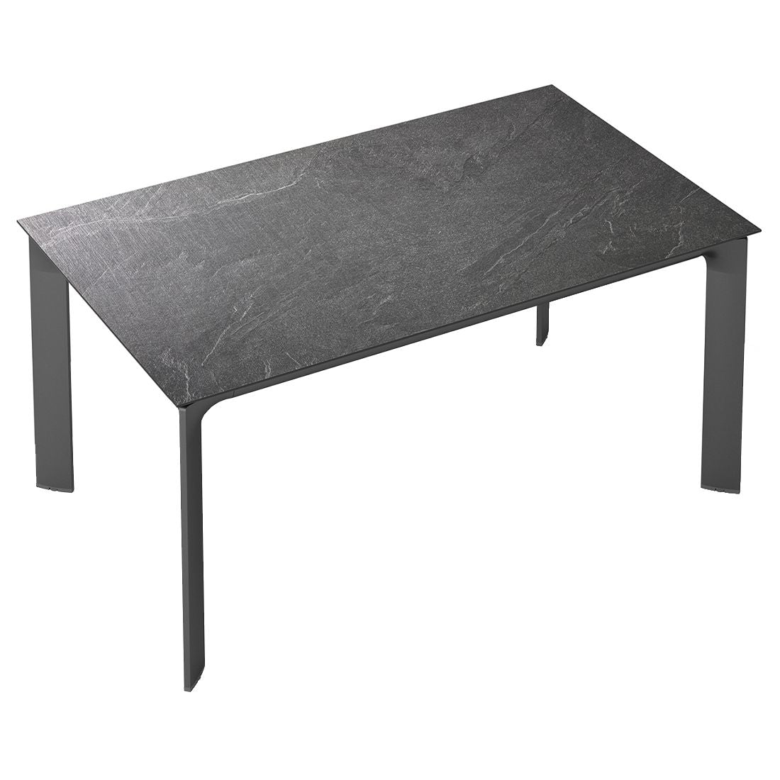 Hagebord Diamond aluminium HPL 140x70 cm antrasitt jura detalj bordplate