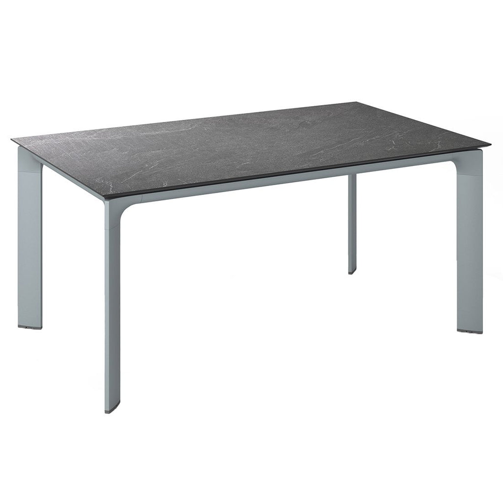 Hagebord Diamond aluminium HPL 140x70 cm jura antrasitt forfra
