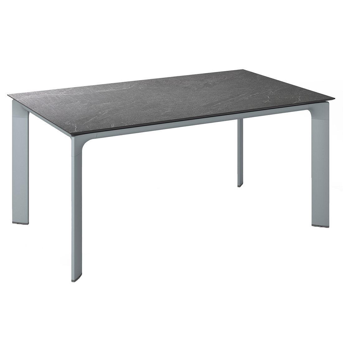 Hagebord Diamond aluminium HPL 140x70 cm jura antrasitt forfra