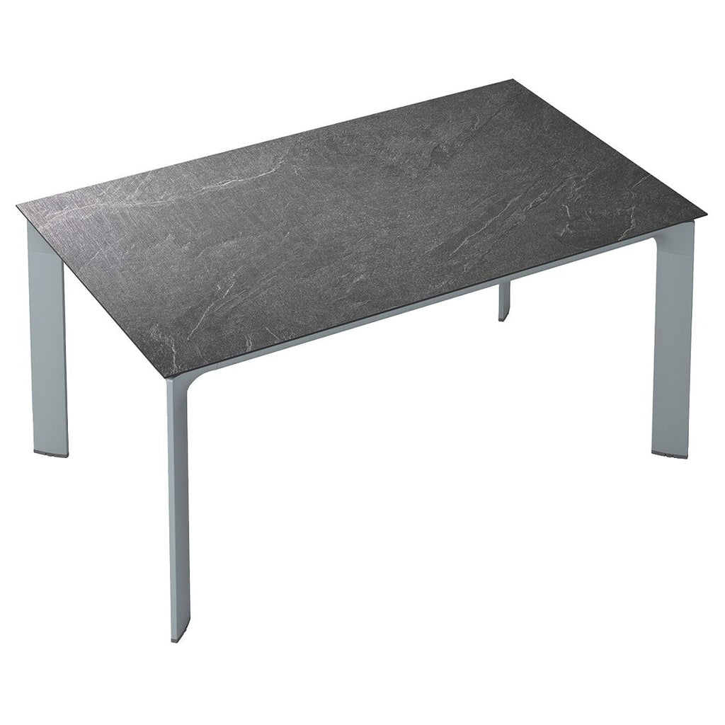 Hagebord Diamond aluminium HPL 140x70 cm jura antrasitt nærbilde bordplate