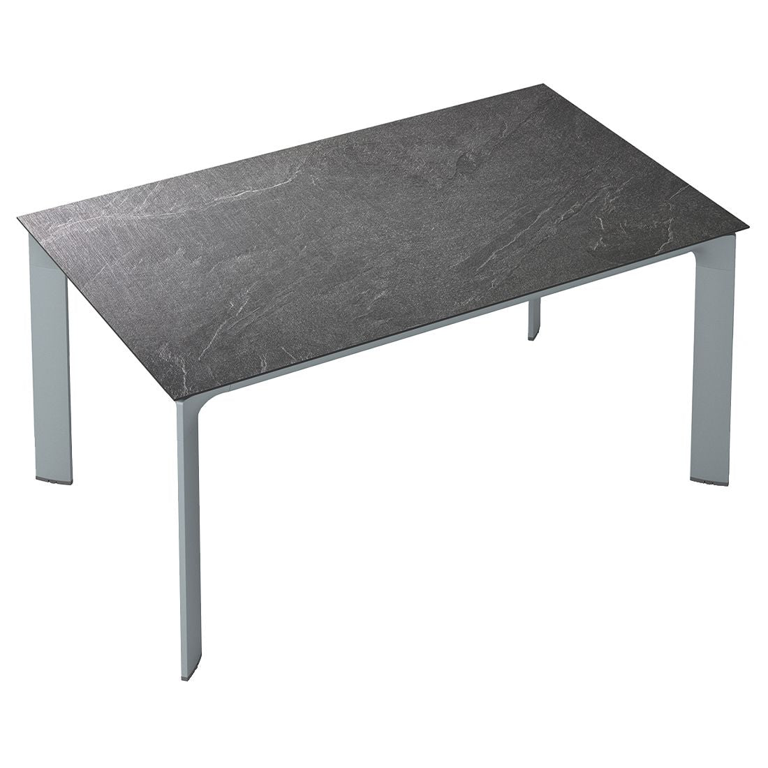 Hagebord Diamond aluminium HPL 140x70 cm jura antrasitt nærbilde bordplate