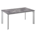 Hagebord Diamond aluminium/HPL 140x70 cm sølv/antrasitt forfra
